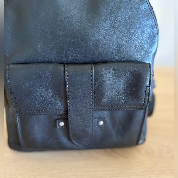 Frye Mini Olivia Black Leather Backpack - Picture 4 of 16
